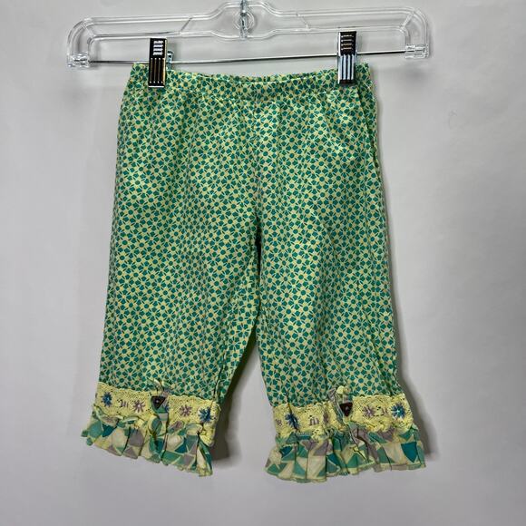 Toddler Girls Spring Floral Pant/Dress 2PC Set Size 3 XS Green and Yellow - Picture 3 of 6